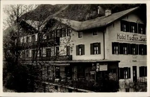Ak Urfeld Kochel am See Oberbayern, Hotel Fischer am See