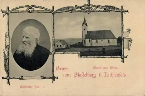 Ak Bad Staffelstein am Main Oberfranken, Einsiedler Ivo, Klause, Kirche