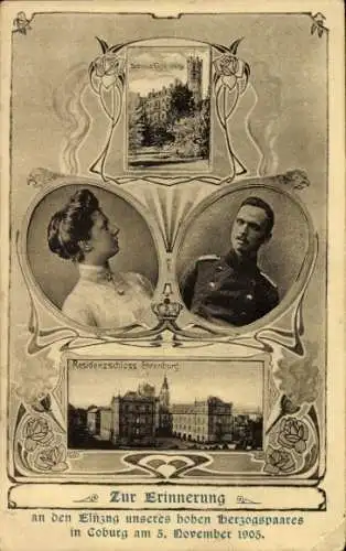Ak Coburg in Oberfranken, Schloss Callenberg, Ehrenburg, Einzug Herzogspaar 05.11.1905