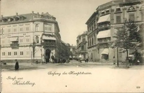 Ak Heidelberg am Neckar, Anfang der Hauptstraße