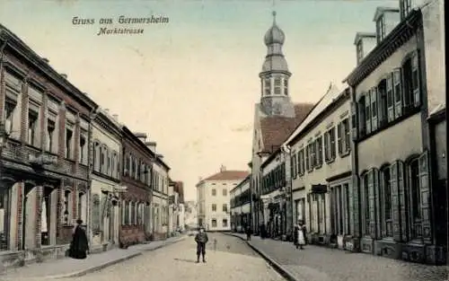 Ak Germersheim am Rhein, Marktstraße