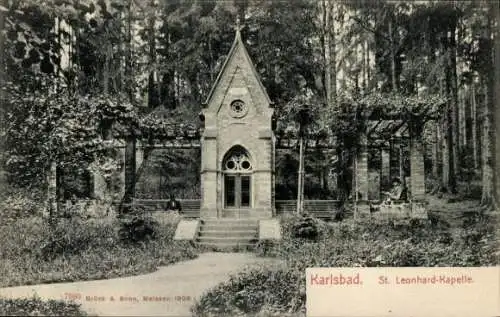 Ak Karlovy Vary Karlsbad Stadt, St. Leonhard-Kapelle