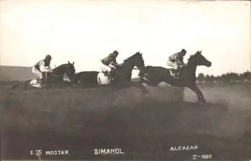 Foto Ak Pferderennen, Mostar Simandl, Alacazar, 1920