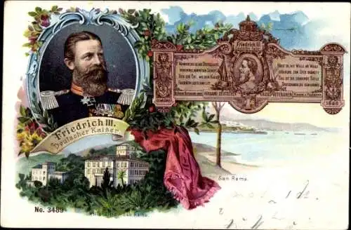 Litho San Remo Ligurien, Villa Zinio, Kaiser Friedrich III.