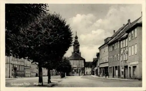 Ak Greußen in Thüringen, Markt