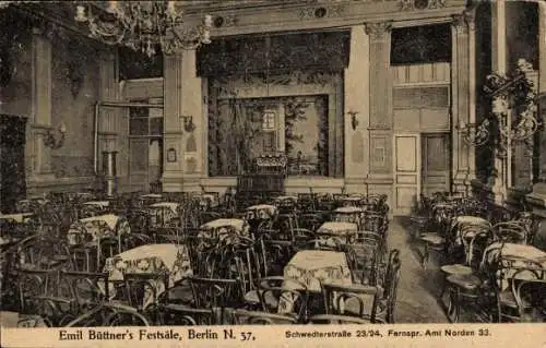 Ak Berlin Prenzlauer Berg, Emil Büttner's Festsäle, Schwedter Straße 23/24