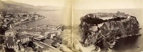 Original-Fotografie, Panorama-Aufnahme Monte Carlo, Monaco, 1894