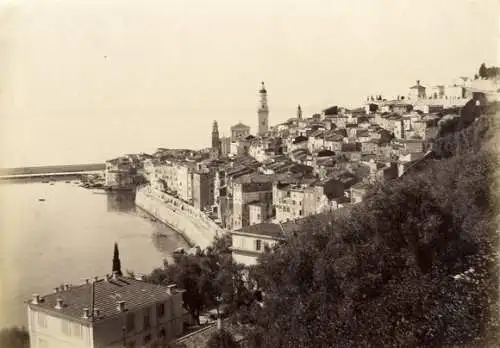 Original-Fotografie, Mentone, Italien, Riviera di Ponente, 1894