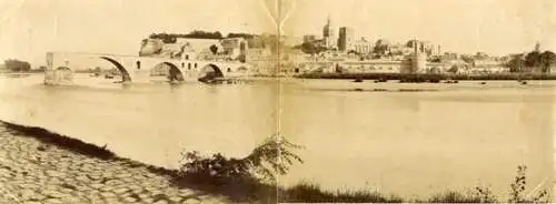 Original-Fotografie, Panorama-Aufnahme Avignon, Südfrankreich, 1894