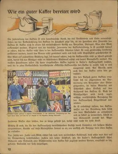 Almanach der Hausfrau 5 Eine gute Tasse Kaffee Sammelbilderalbum Kaiser's Kaffee Geschäft, Berlin 1