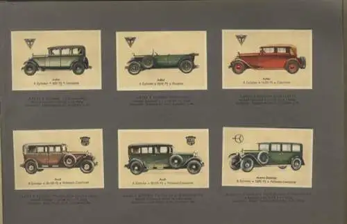 Automobile der bekanntesten Marken des In- und Auslandes, Album I, Sammelbilderalbum Abdulla & Co. Z