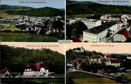 Ak Wleń Lähn am Bober Schlesien, Schloss Lehnhaus, Burg Lehnhaus, Pädagogium