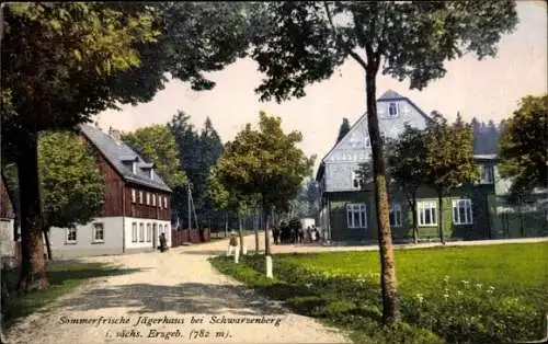 Ak Jägerhaus Schwarzenberg, Blick auf die Häusergruppe