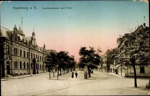 Ak Naumburg an der Saale, Lindenstraße mit Post