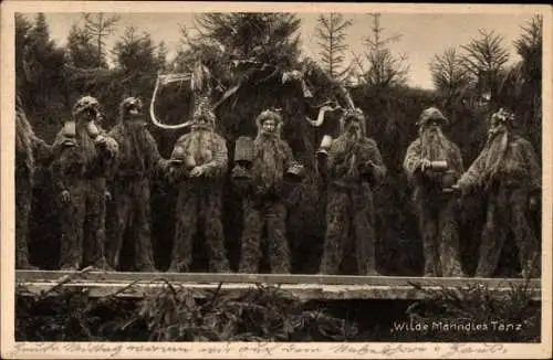 Ak Oberstdorf Schwaben, Historischer Wilde Männdles Tanz