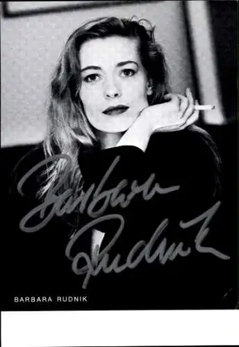 Ak Schauspielerin Barbara Rudnik, Portrait, Zigarette, Autogramm