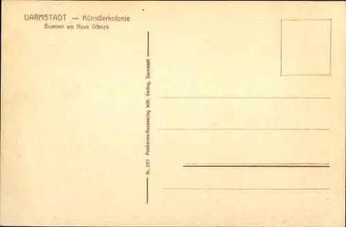 Ak Darmstadt in Hessen, Brunnen, Haus Olbrich