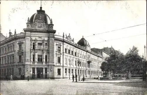 Ak Poznań Posen, Hauptpost, Kronthal-Brunnen