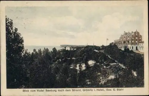 Ak Ostseebad Grömitz in Holstein, Hotel Seeburg, Strand