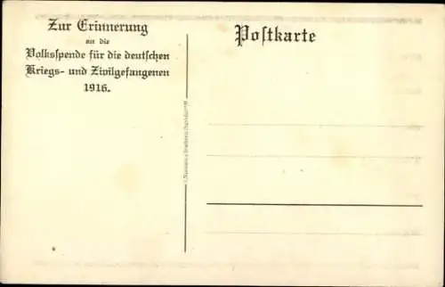 Künstler Ak Hohlwein, Ludwig, Volksspende für die deutschen Kriegs- und Zivil-Gefangenen 1916