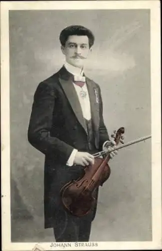 Ak Johann Strauß Enkel, Komponist, Portrait, Violine
