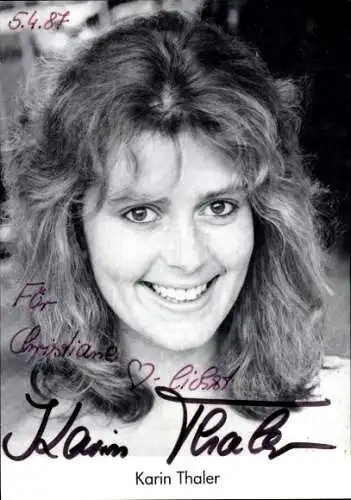 Ak Schauspielerin Karin Thaler, Portrait, Autogramm