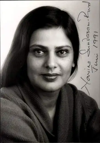 Ak Schauspielerin Navina Sundaram, Portrait, Autogramm