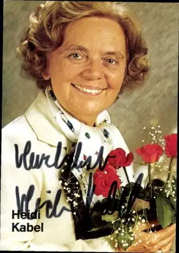 Ak Schauspielerin Heidi Kabel, Portrait, Autogramm, Rosen