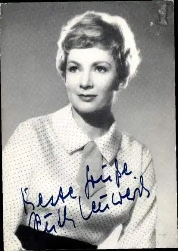 Ak Schauspielerin Ruth Leuwerik, Portrait, Autogramm