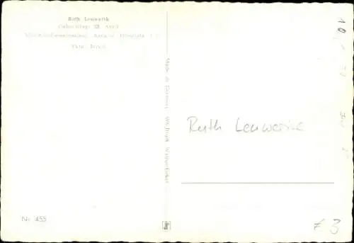 Ak Schauspielerin Ruth Leuwerik, Portrait, Autogramm