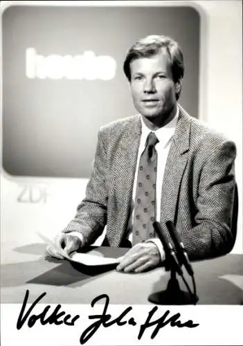 Ak Schauspieler Volker Jeleffke, Portrait, Autogramm, ZDF Heute