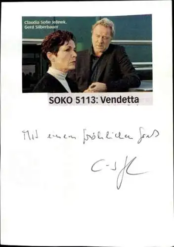 Ak Schauspielerin Claudia-Sofie Jelinek, Schauspieler Gerd Silberbauer, Portrait, Autogramm