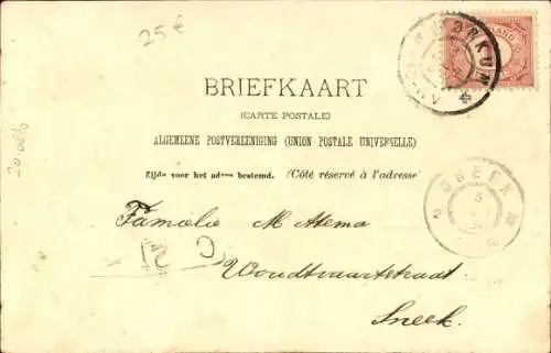 Ak Workum Fryslân Niederlande, Fluss, Boote, Häuser