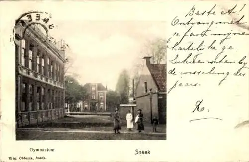 Ak Sneek-Friesland Niederlande, Gymnasium