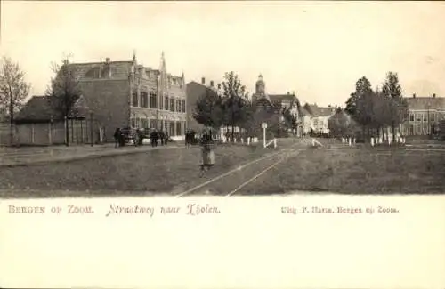 Ak Bergen op Zoom Nordbrabant Niederlande, Straatweg nach Tholen