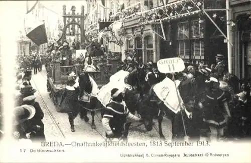 Ak Breda Nordbrabant Niederlande, Unabhängigkeitsfeierlichkeiten 1913