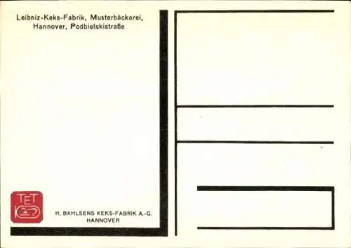 Ak Hannover in Niedersachsen, Leibniz Keksfabrik, Musterbäckerei, Podbielskistraße