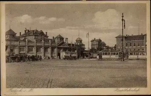 Ak Hansestadt Rostock, Hauptbahnhof