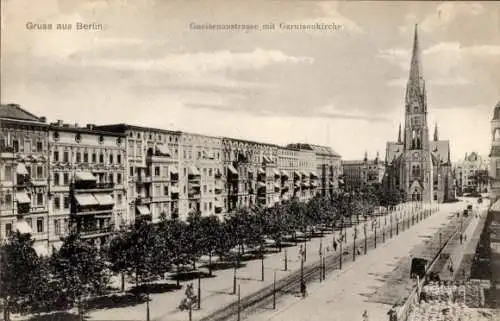 Ak Berlin Kreuzberg, Gneisenaustraße, Garnisonkirche
