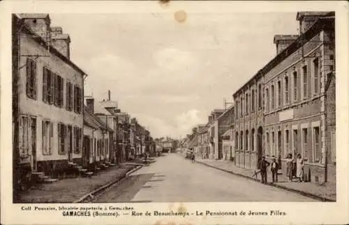 Ak Gamaches Somme, Rue de Beauchamps, Mädcheninternat