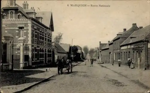 Ak Marquion Pas de Calais, Nationalstraße