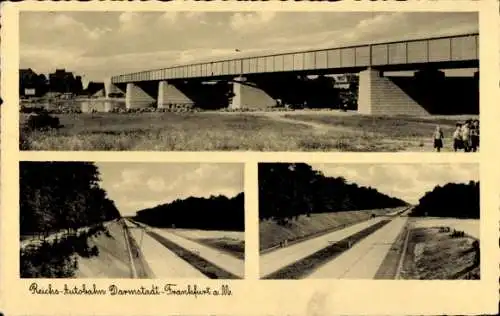 Ak Autobahn Darmstadt-Frankfurt am Main
