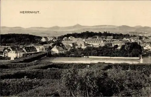 Ak Herrnhut in der Oberlausitz, Panorama