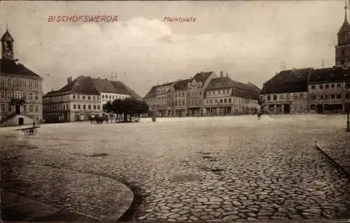 Ak Bischofswerda im Kreis Bautzen, Marktplatz