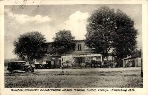 Ak Nassenheide Löwenberger Land Brandenburg, Bahnhofs-Restaurant