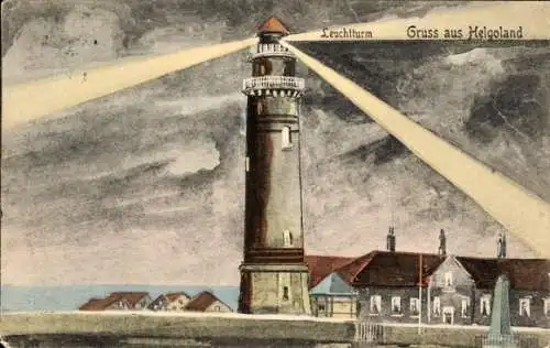 Ak Nordseeinsel Helgoland, Leuchtturm