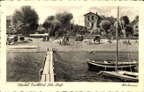 Ak Ostseebad Niendorf Timmendorfer Strand, See, Brücke, Boote