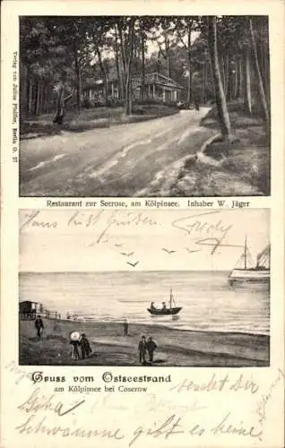 Ak Ostseebad Koserow auf Usedom, Kölpinsee, Restaurant zur Seerose