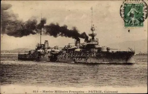 Ak Französisches Kriegsschiff, Patrie, Cuirasse