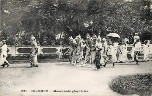 Ak Colombo Ceylon Sri Lanka, Mascarade Synghalaise